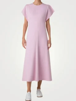 Stretch Denim Midi Dress