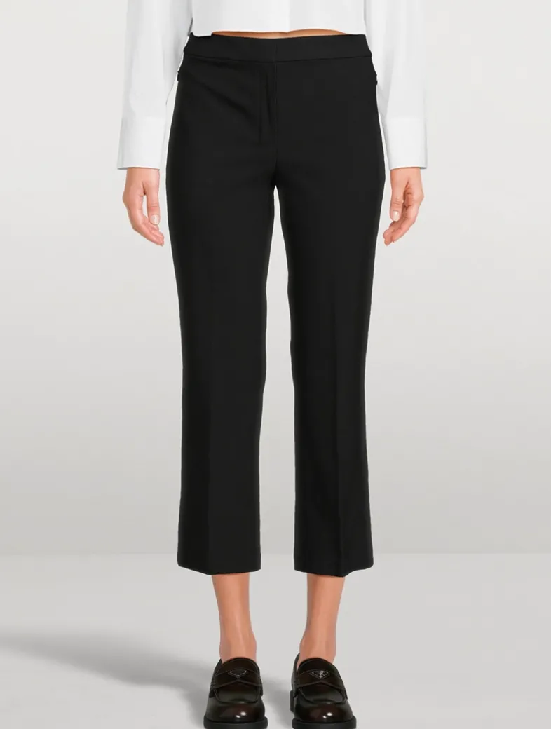 Stretch Twill Kick Flare Trousers