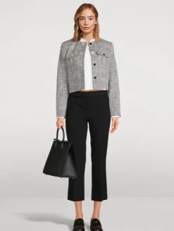 Stretch Twill Kick Flare Trousers