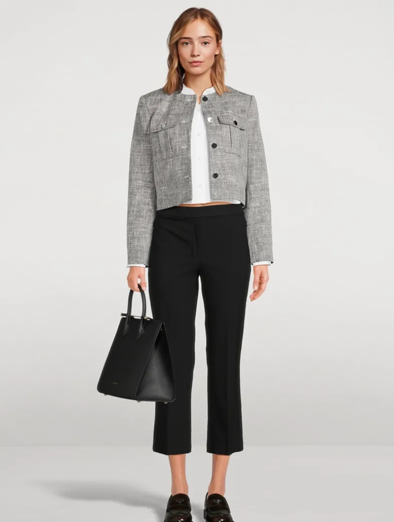 Stretch Twill Kick Flare Trousers