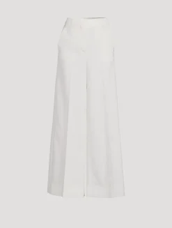 Stretch Wool Flared Trousers