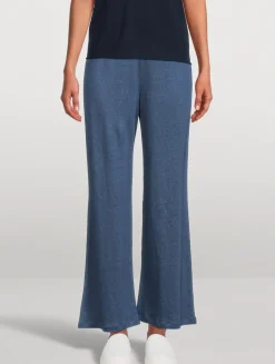 Stretch-Linen Wide Leg Pants
