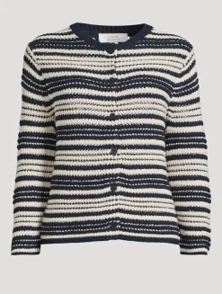 Stripe Jacquard Cardigan