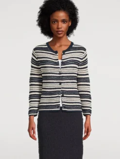 Stripe Jacquard Cardigan