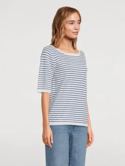 Stripe Jacquard Linen Sweater