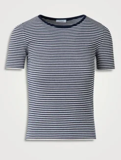Stripe Jacquard Wool T-Shirt