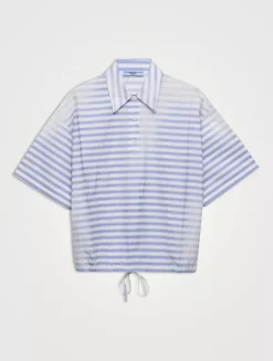 Striped Old Poplin Polo Shirt