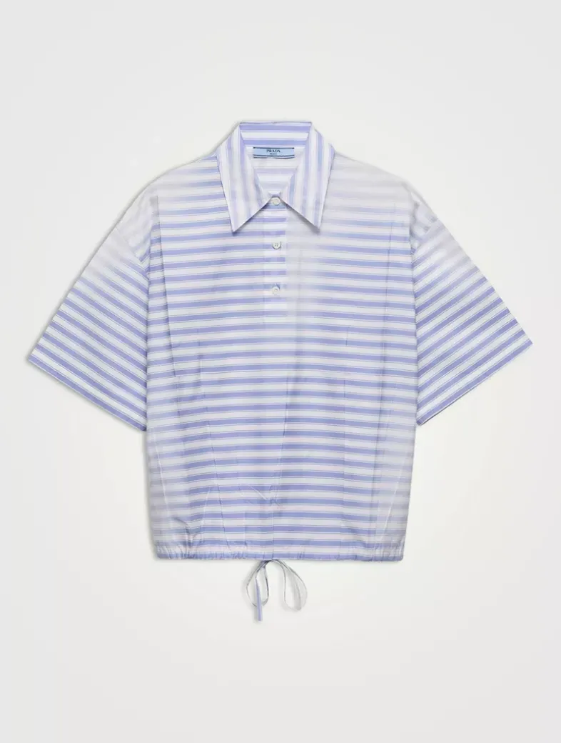 Striped Old Poplin Polo Shirt