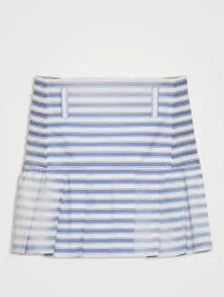 Striped Poplin Miniskirt