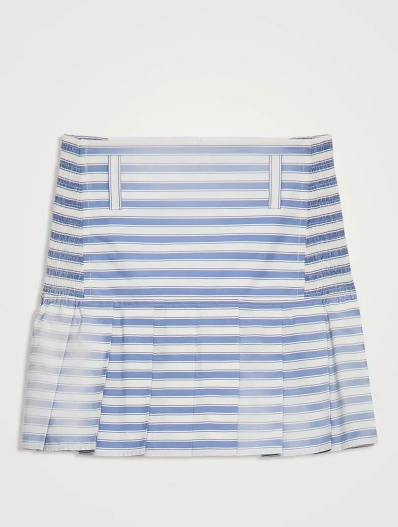 Striped Poplin Miniskirt