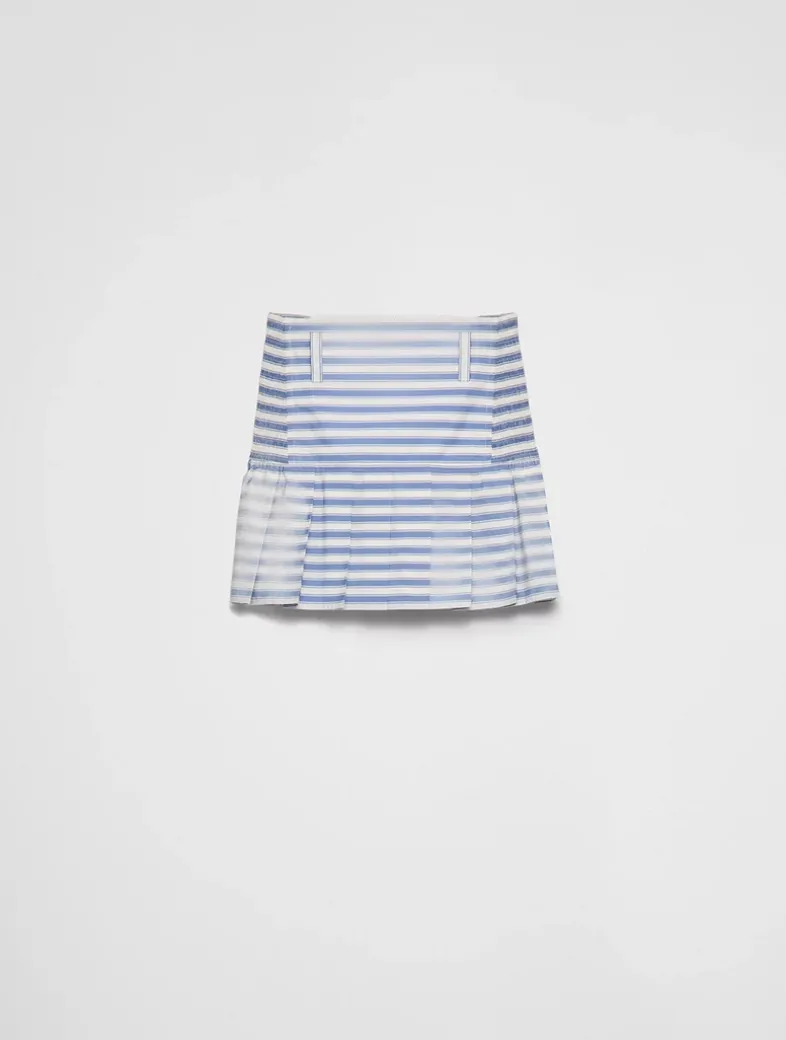 Striped Poplin Miniskirt