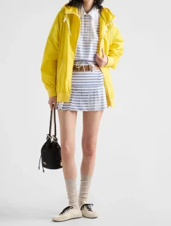 Striped Poplin Miniskirt