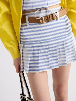 Striped Poplin Miniskirt