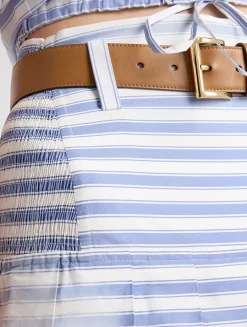 Striped Poplin Miniskirt