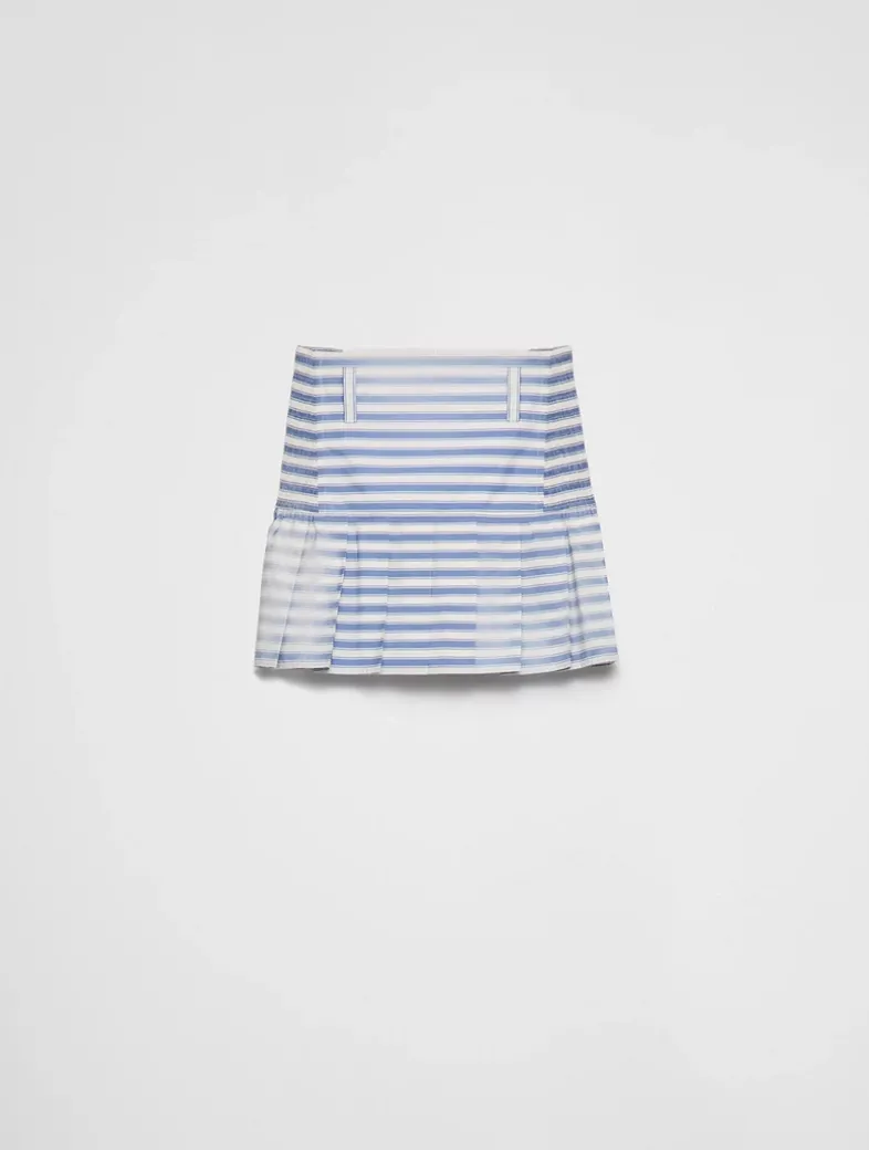 Striped Poplin Miniskirt