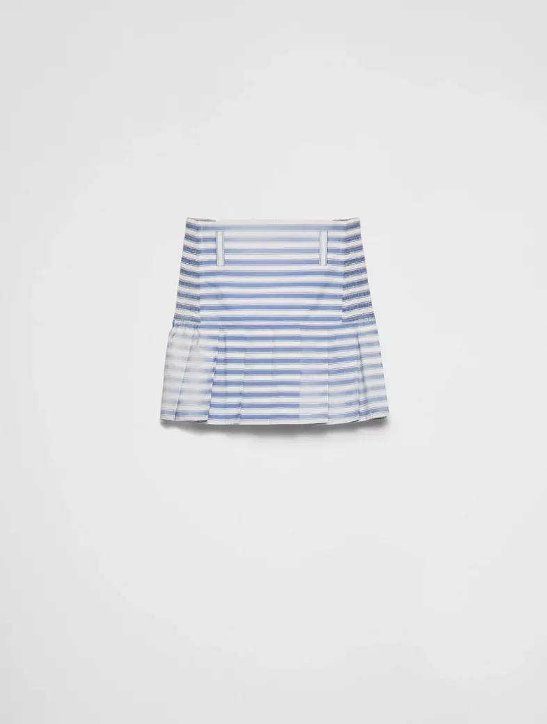 Striped Poplin Miniskirt