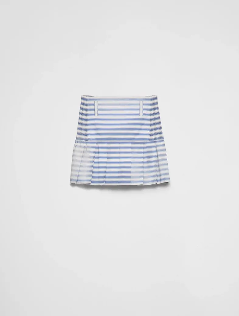Striped Poplin Miniskirt