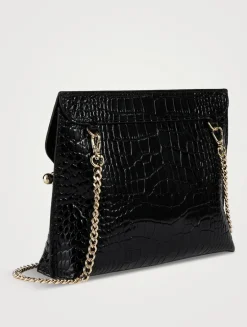 Stylist Croc-Embossed Leather Crossbody Bag