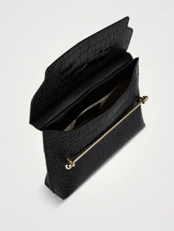 Stylist Croc-Embossed Leather Crossbody Bag