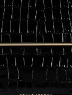 Stylist Croc-Embossed Leather Crossbody Bag