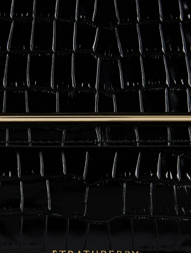 Stylist Croc-Embossed Leather Crossbody Bag