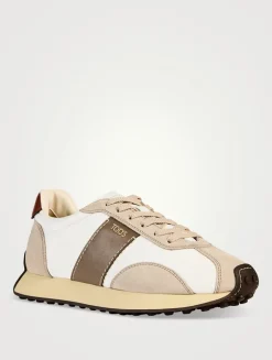 Suede And Neoprene Sneakers