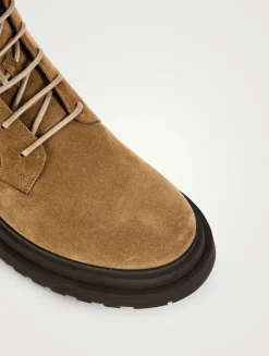 Suede Combat Boots