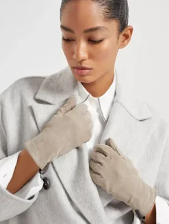 Suede Gloves With Monili