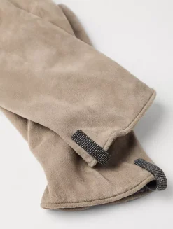 Suede Gloves With Monili