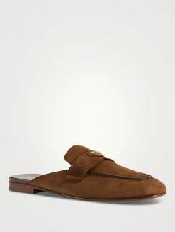 Suede Loafer Mules