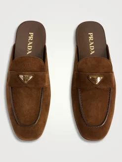 Suede Loafer Mules