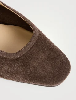 Suede Mary Jane Ballet Flats
