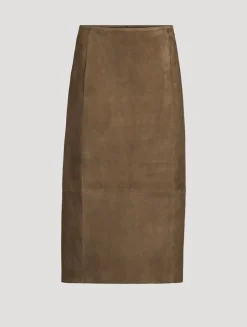 Suede Midi Skirt