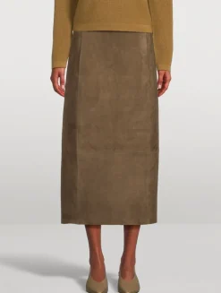 Suede Midi Skirt