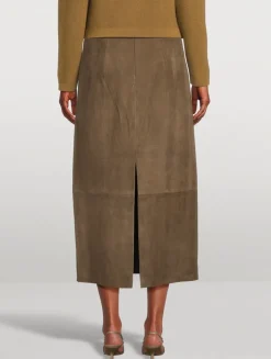 Suede Midi Skirt