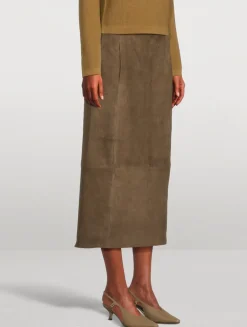 Suede Midi Skirt