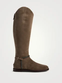 Suede Riding Boots