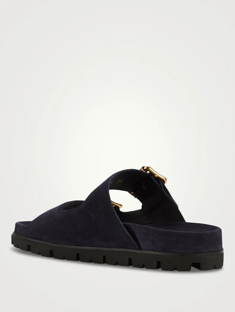 Suede Slide Sandals