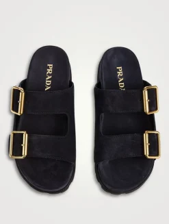 Suede Slide Sandals