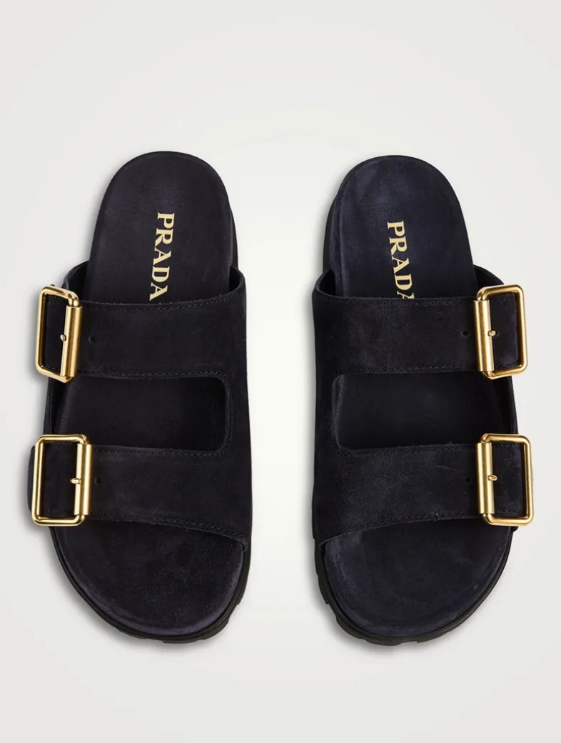 Suede Slide Sandals