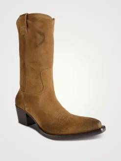 Suede Western Boots