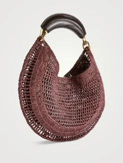 Summer Banana Raffia Shoulder Bag