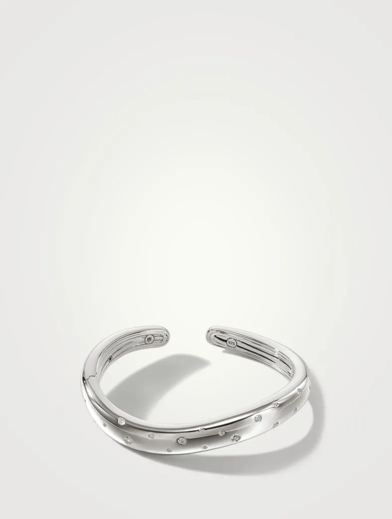 Surf Scatter Cuff Bracelet With Diamonds