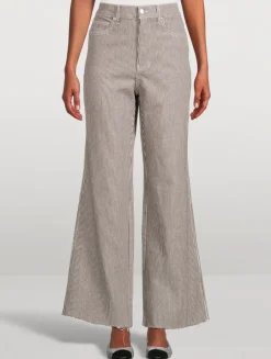 Taylor Wide-Leg Jeans In Stripe Print