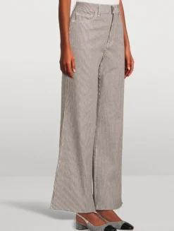 Taylor Wide-Leg Jeans In Stripe Print