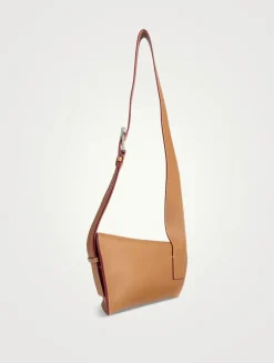 T-Bar Sling Leather Shoulder Bag