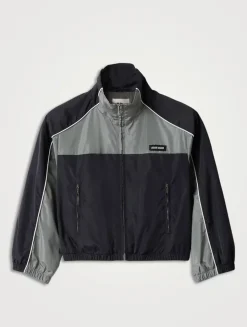 Technical Silk Zipper Blouson Jacket