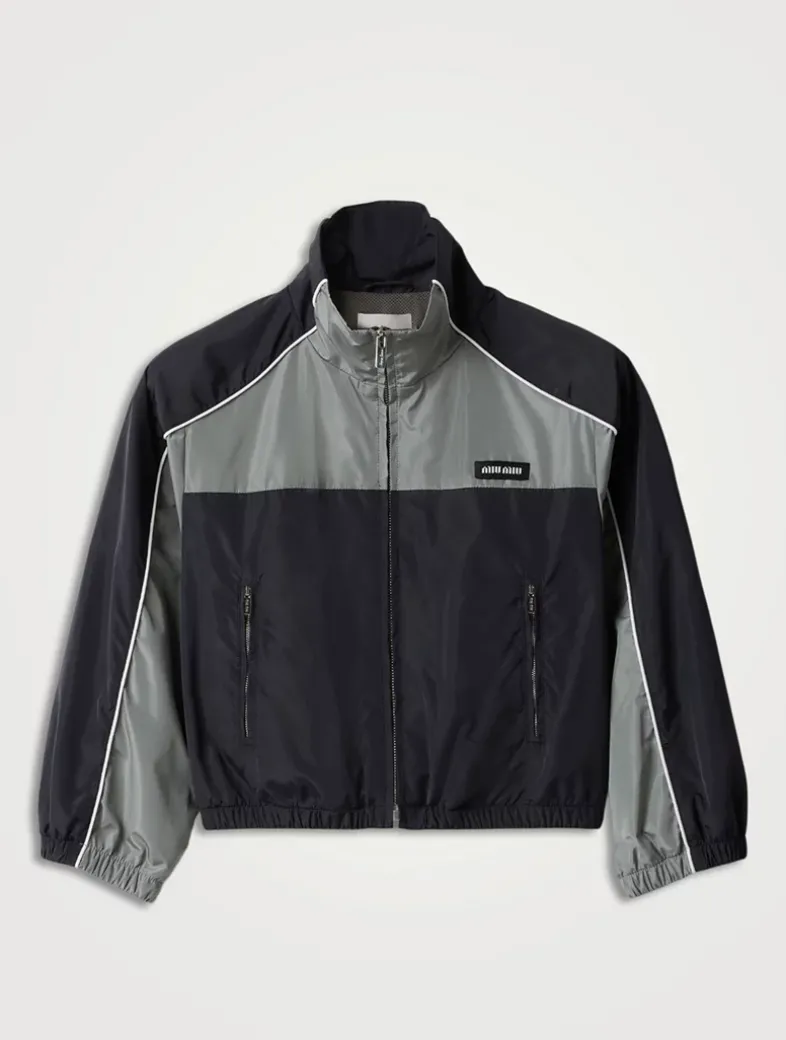 Technical Silk Zipper Blouson Jacket