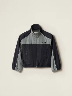 Technical Silk Zipper Blouson Jacket