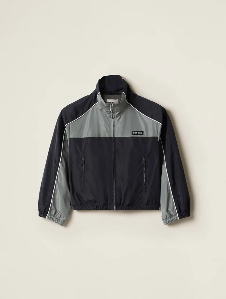 Technical Silk Zipper Blouson Jacket